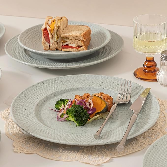 Dinnerware sets plates and bowls sets modern platesCeramic Dinnerware Sets12 Pieces Porcelain Lightweight PlatesScratch Resistant Dish Set (style - 12 4 - Set (12pcs))