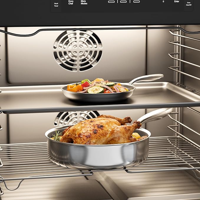 COOKER KING 7 PCS Stainless Steel Cookware Set Pots and Pans Set Non Stick Hybrid CookwareNon-Stick Frying Pan Saucepan Saute Pan &amp Stockpot Non-Toxic Oven Safe Induction Compatible