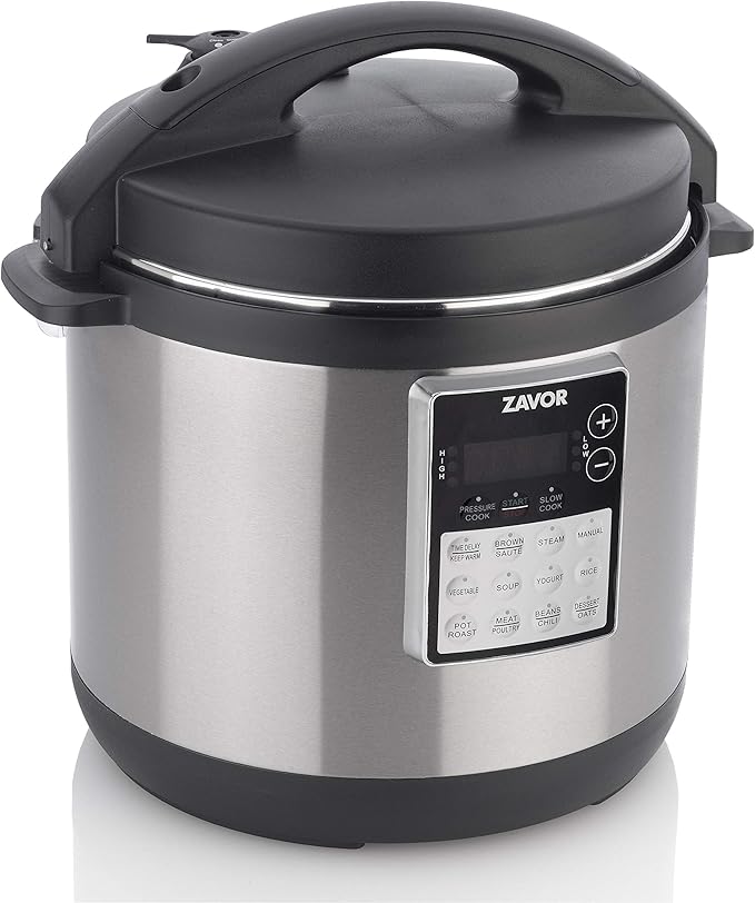 Zavor LUX Edge 6 Quart Programmable Electric Multi-Cooker: Pressure Cooker Slow Cooker Rice Cooker Yogurt Maker Steamer and more - Stainless Steel (ZSELE02)