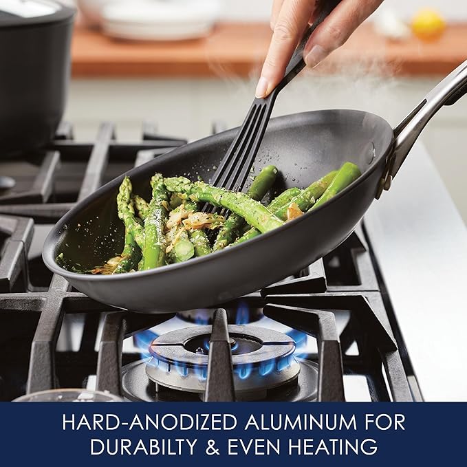 Rachael Ray Cook + Create Hard Anodized Nonstick Cookware/Pots and Pan Set 10 Piece - Black
