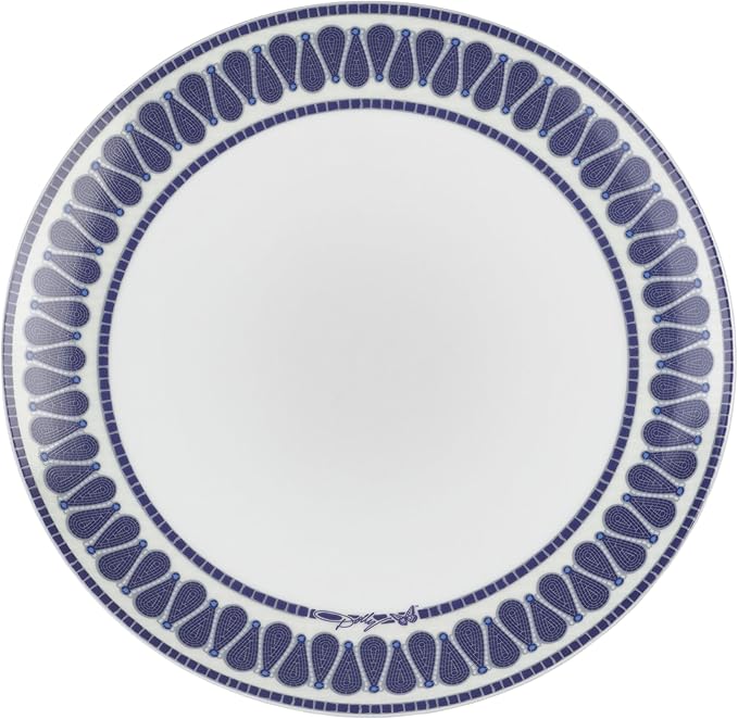 Dolly Parton 12 Piece Jeweled Mosaic Blue Butterfly Dinnerware Set Porcelain Dinner Plates Salad Plates Bowls Service for 4 Microwave Dishwasher Safe