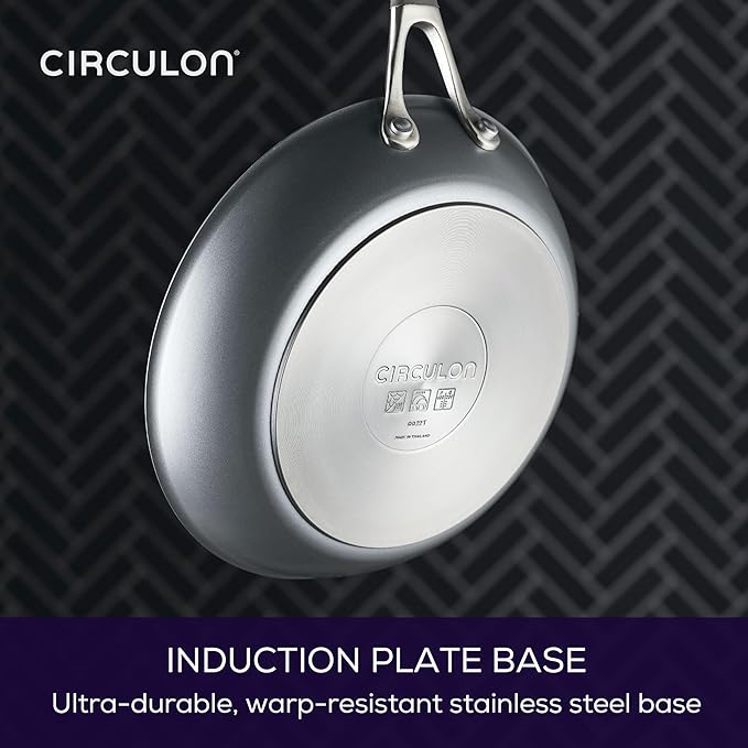 Circulon A1 Series with ScratchDefense Technology Nonstick Induction Frying Pans/Skillet Set 8.5 Inch and 10 Inch - Graphite Skillet Set (8.5 &amp 10)