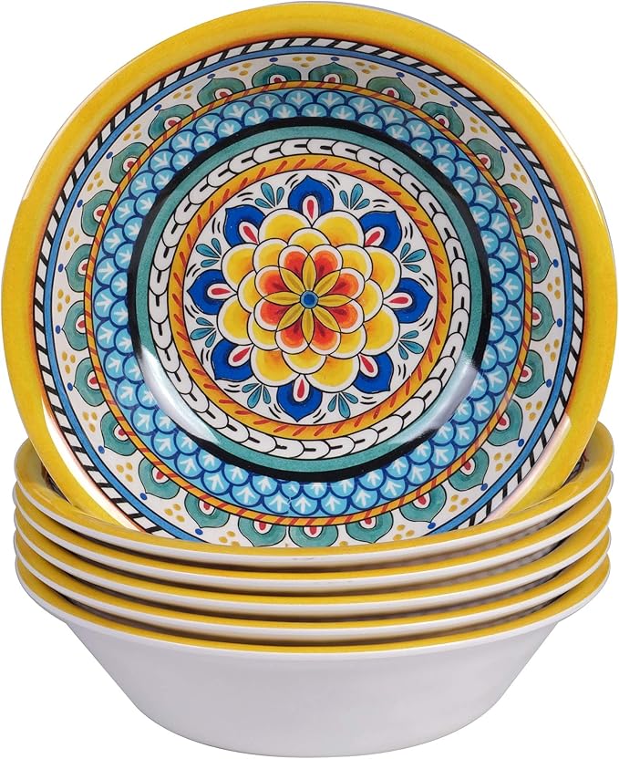 Certified International Portofino 12 Piece Melamine Dinnerware Set Service for 4 Multi Colored