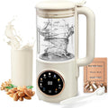 8 in 1 Nut Milk Maker Machine 48oz Homemade Almond Oat Soy Coconut Plant-Based and Non-Dairy Beverages with Self-Cleaning Boil Water Delay Start Keep Warm 16 Blade Blender Glass Jar