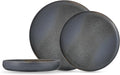 Eater x Zwiesel Fortessa Foss Stoneware 12 Piece Dinnerware Set (Service for 4) Volcanic Gray