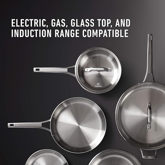 Calphalon Stainless Steel Kitchen Cookware 11-Piece Pots and Pans Set with Stay-Cool Handles Dishwasher &amp Oven Safe Silver