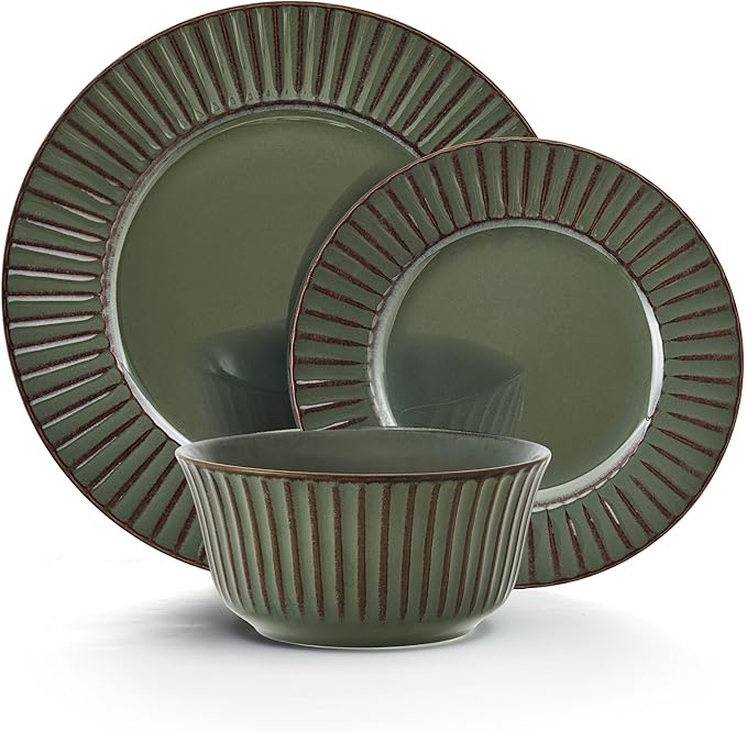 Pfaltzgraff Dannie 12 Piece Dinnerware Set Service for 4 Gray