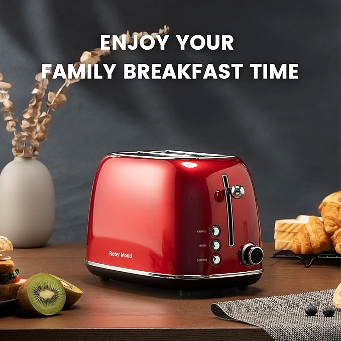 Roter Mond Retro 2 Slice Toaster + Electric Wine Opener Set for Merry Christmas