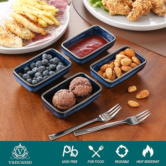 vancasso Starry 18 Pieces Dinnerware Sets for 6 Bundles Stern 6 Oz Dipping Bowl