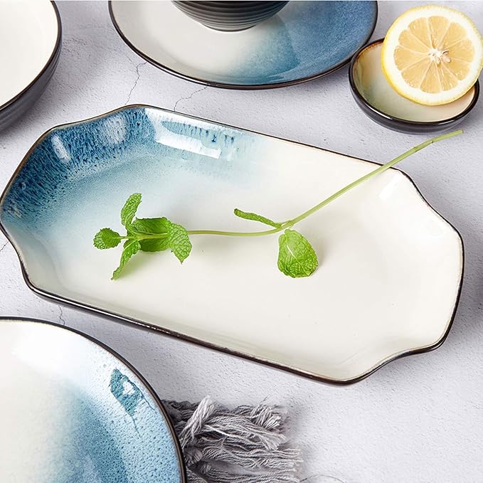 Dinner Plates Dishes Dinnerware Set -28 Piece Ceramic Plates and Bowls Set for 6Elegant Dinner Plate Sets
