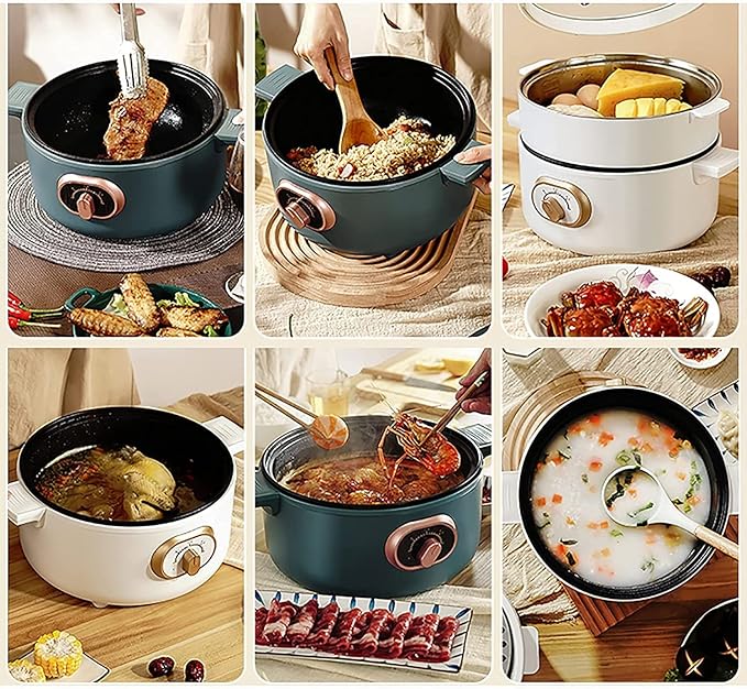 Electric Cooker with Keep Warm Function Multifunctional Integrated Frying Pan/Wok/Soup Pot Non-Stick Pot for 1-4 People