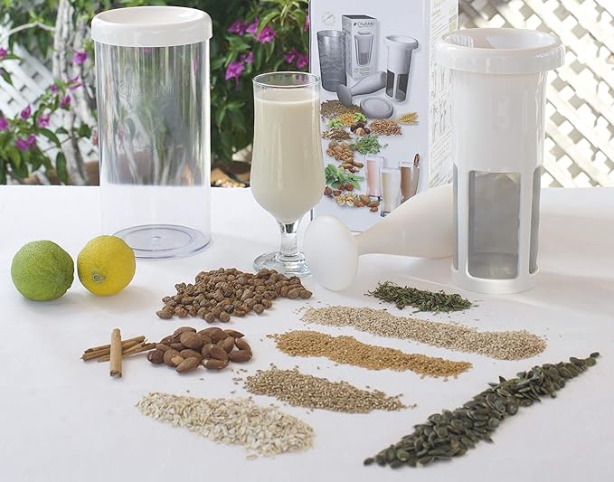 Vegan Milker by Chufamix kitchen tool to make Plant Milks (soy rice oats &amp nut milk maker) or Coffee (from whole beans). Made in Europe. Recipe E-Book