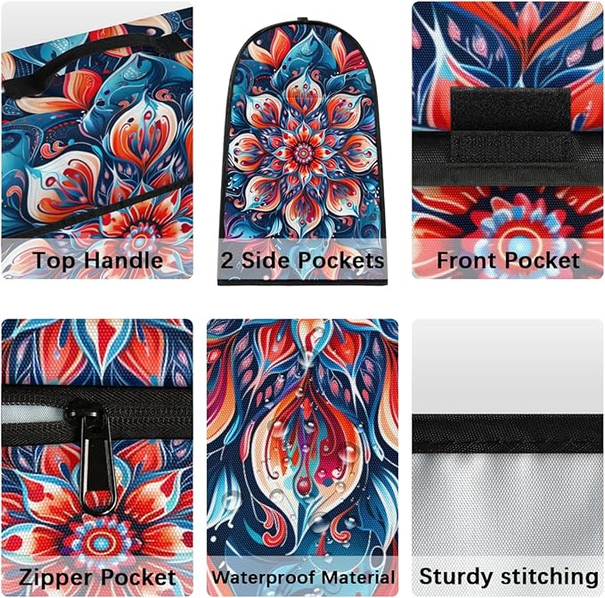 cfpolar Kitchen Aid Mixer Cover Compatible with 6-8 Quarts Ethnic Colorful Mandala Stand Mixer Cover Kitchen Aid Mixers Accessories Appliance Organizer Bag Dust Covers with Zipper Pocket
