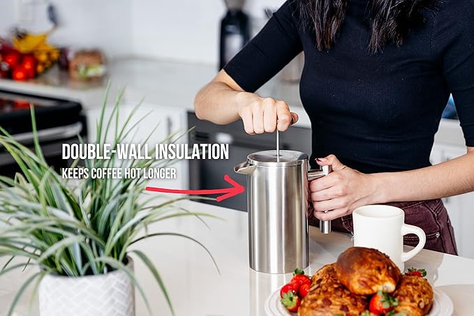 Barista Warrior French Press Coffee Maker &amp Gooseneck Kettle
