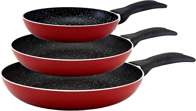 SAN IGNACIO PK356 Kitchen Battery 8 Pieces and Set of SARTENS San Ignacio-8-piece pan red Glass Chrome