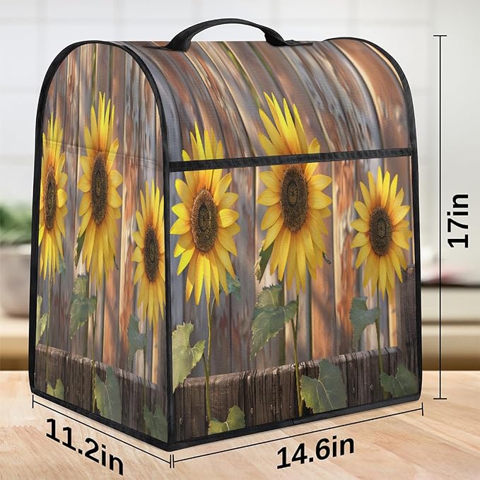 cfpolar Kitchen Aid Mixer Cover Compatible with 6-8 Quarts Flower Sunflower Stand Mixer Cover Kitchen Aid Mixers Accessories Appliance Organizer Bag Dust Covers with Zipper Pocket