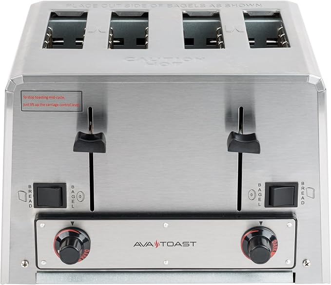 TableTop King THD1800 Heavy-Duty Switchable Bread and Bagel 4-Slice Commercial Toaster - 120V