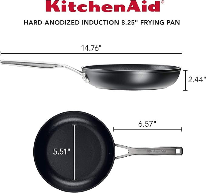 KitchenAid Hard Anodized Induction Nonstick Fry Pan/Skillet 8.25 Inch Matte Black