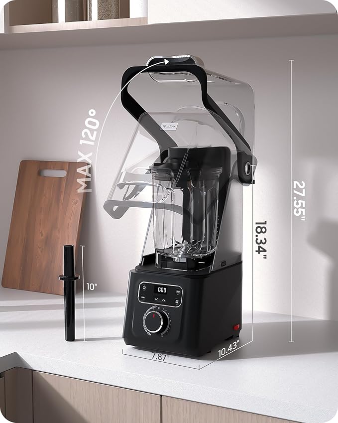 Professional Commercial Vacuum Blender with Quiet Shield 2026 Upgraded 40000 RPM 56oz Eastman Tritan Cup for Smoothie Nut Milk Hot Soup Baby Food Self-Clean 5-Year Full Warranty