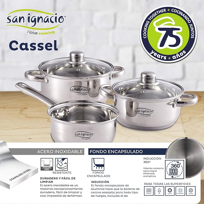 San Ignacio Set of 6 Stainless Steel Kitchen Batteries