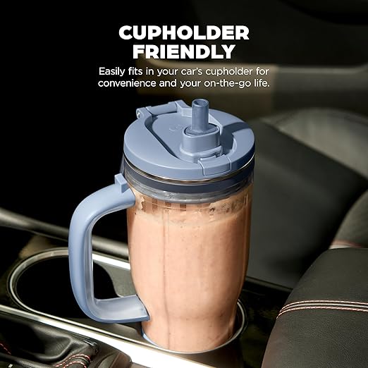 Ninja Blendboss™ | Personal Blender for Smoothies &amp Frozen Drinks | 26oz Travel Tumbler with LeakProof Lid Chug Spout &amp Detachable Straw | Auto-iQ Technology | Cyberspace | DB351CY