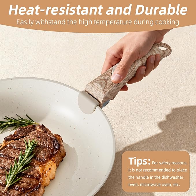 Removable Handle Pots and Pans Handles Replacement Detachable Wood-Like Handles for Cookware Compatible with Thin Edge Cookware