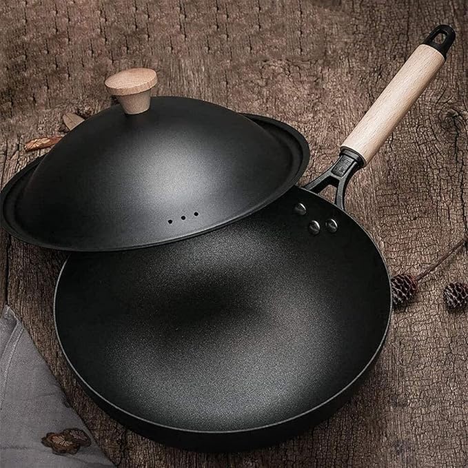 Kitchen Non-Stick Pan SetKitchen Cookware SetWoks and Saucepan Pots and Pans Set3 PieceBlack