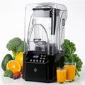 2200W Quiet Commercial Blender with Soundproof Shield – 2.2L Countertop Smoothie Maker with Smart Touch Screen – High Speed Food Blender for Ice Juices Shakes Restaurants Home UseBlack