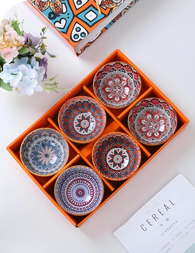 Dinnerware Sets Bohemian Porcelain Dishes Corlorful Boho Plates and Bowls for Kitchen Pasta Plates