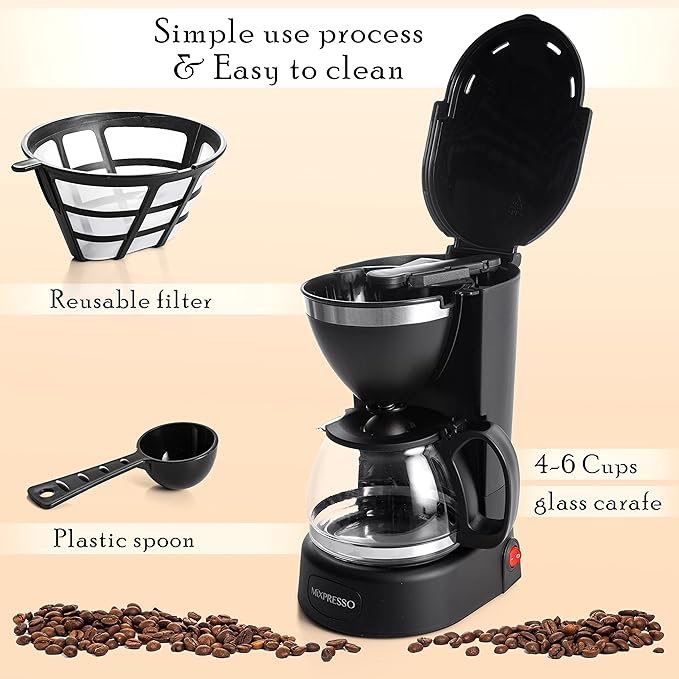 Mixpresso Drip Coffee Maker Coffee (6 Cups) Black