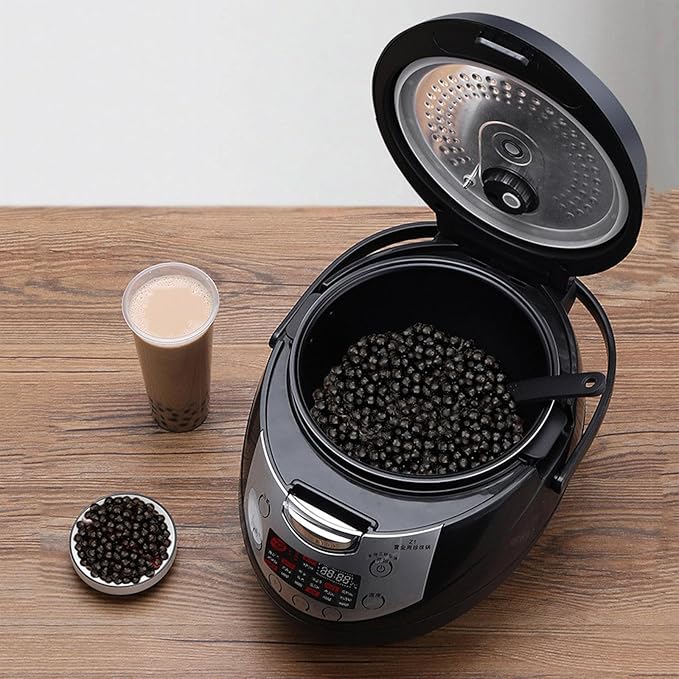 Bubble Tea Tapioca Pearls Automatic Pearl Maker Rice Cookers Integrated Pot Lid | Touchscreen Automatic Pearl Tapioca Cooker for Restaurants Milk Tea Stores Dessert Stores 6L Capacity