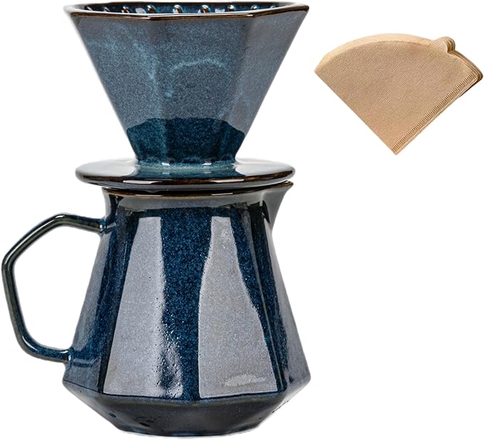 Pour Over Coffee MakerCeramic Coffee Maker With 40 pcs Paper Filter20oz/600ml Pour Over Coffee Dripper