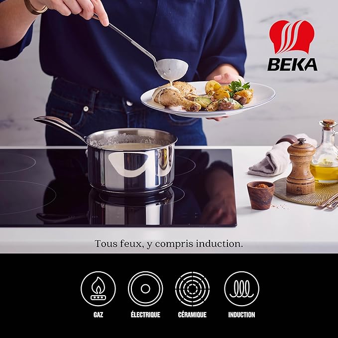 Beka Cookware Chef 4 Piece Stainless Steel Saucepan Set 44.5 x 24.5 x 15 cm Silver