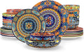 vancasso 24-Piece Dinnerware SetsPlates &amp Bowls Sets Service for 6 Bohemian Porcelain Dishes Set for 6 Kitchen Dinner SetMicrowave &amp Dishwasher Safe Scratch ResistantSeries KRVI