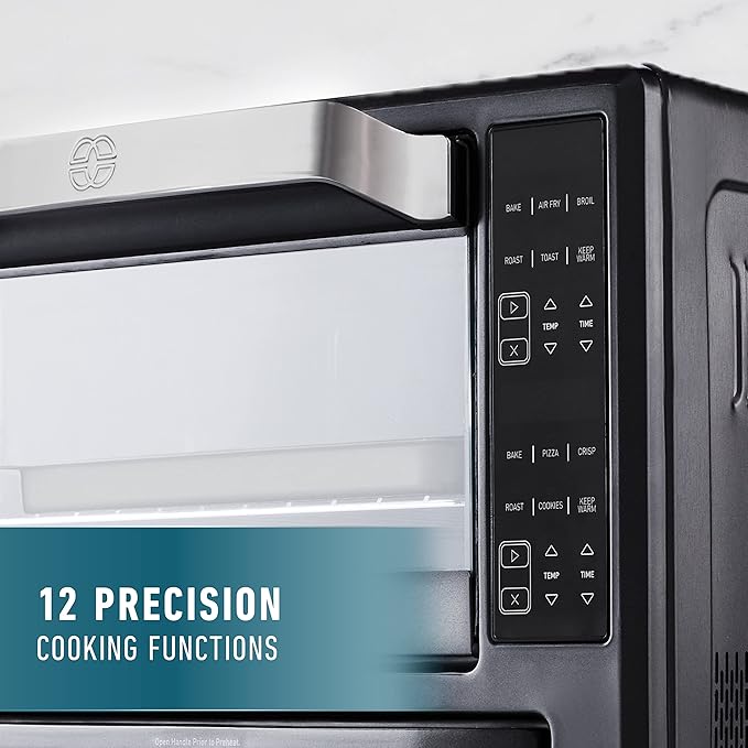 Calphalon Performance 12-in-1 Air Fry Toaster Oven with Dual Zone 12 Pizza Drawer Oven comboDigital Precision Controls Dark Stainless