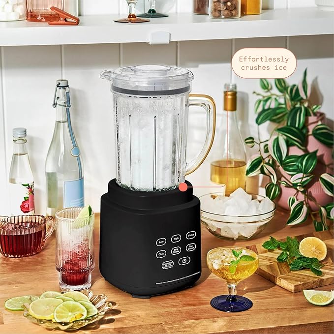 High Power Countertop Blender System with Multiple Speeds Ice Crushing Smoothie and Chopping Functions 50 oz Jar and 20 oz Single Serve Cup (Black Sesame)