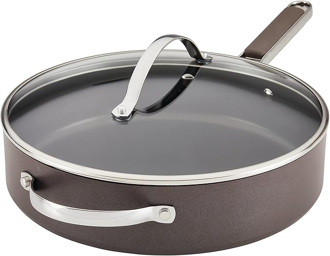 Ayesha Curry Kitchenware Professional Hard Anodized Nonstick Cookware Pots and Pans Set 10 Piece Charcoal