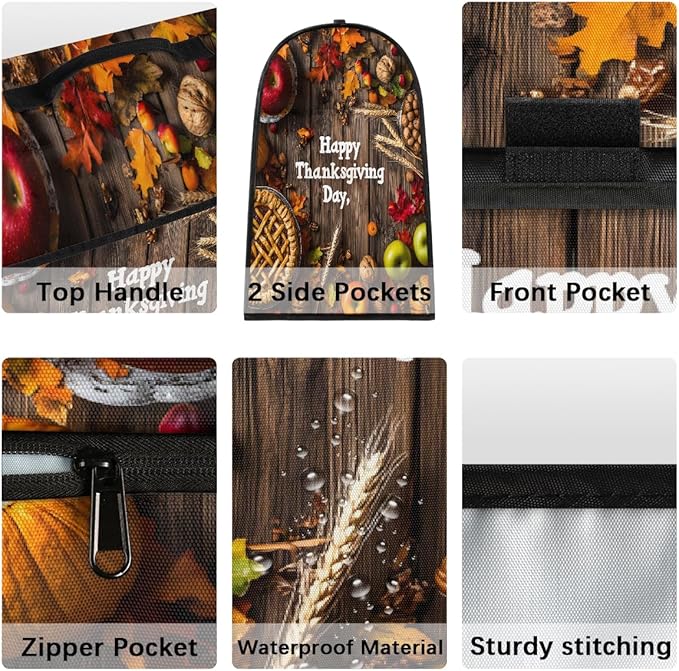 cfpolar Kitchen Aid Mixer Cover Compatible with 6-8 Quarts Thanksgiving Pumpkin Food Stand Mixer Cover Kitchen Aid Mixers Accessories Appliance Organizer Bag Dust Covers with Zipper Pocket