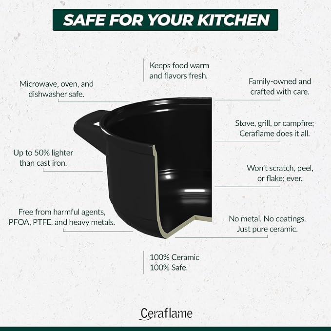 Real Ceramic Non Scratchable Non Toxic Cookware Set - Oven Safe Up to 1200F Stovetop Agnostic Dishwasher Safe Longlasting and Lightweight - PFAS PTFE PFOA PFOS - Shiny Caramel