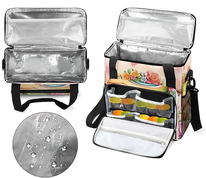 Turtle Coffee Maker Travel Bag Cute Insulated Grocery Bag Travel Picnic Leakproof Cooler Bags With Shoulder Strap