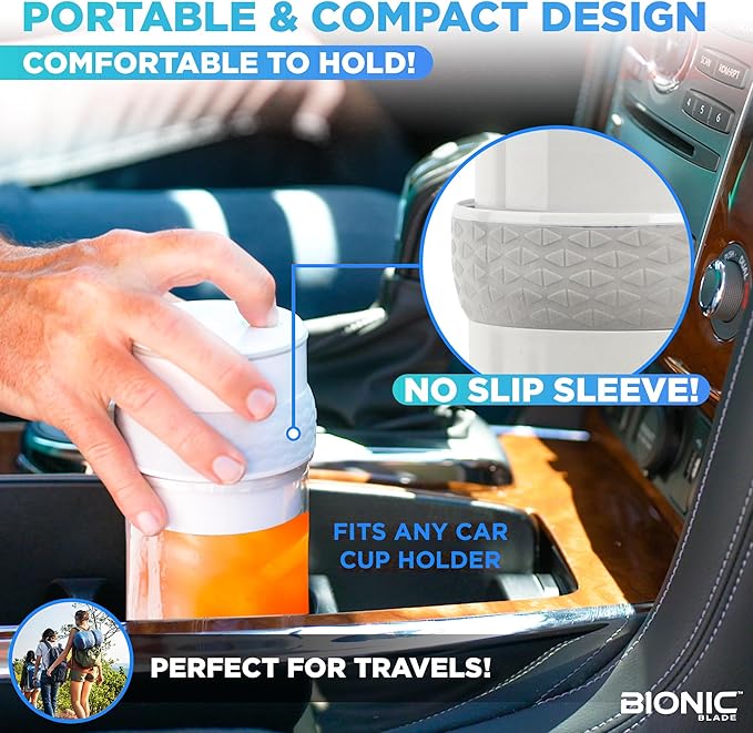 Bionic Blade Personal Portable Blender 26.5 oz with Extra Shaker &amp Lid Cordless &amp Rechargeable Airtight Mini Blender for Smoothies Shakes Juices &amp Sauces White As Seen on TV