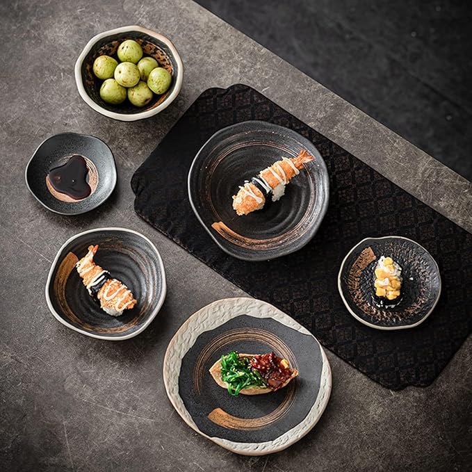 Ceramics Dinnerware Set 5-Piece Kitchen Dinner Set Stoneware Tableware Set Service Plates Dish and Bowls Set