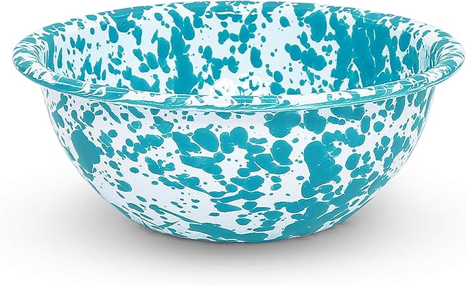 Enamelware Starter Set 16 piece Turquoise/White Splatter