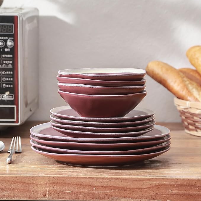 Stone Lain Serafina Stoneware Dinnerware Set 32 Piece Wine