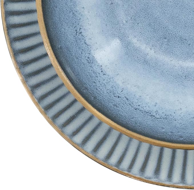Reactive Glaze Stoneware Dinnerware Set Service for 2 8 Piece Ceramic Plates and Bowls with Deep Pasta Bowls Chip Resistant Microwave &amp Dishwasher Safe