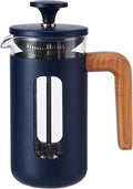 La Cafetière Pisa Cafetière 3-Cup/35ml Heat-Resistant Borosilicate Glass and Stainless Steel with Easy-Grip Plunger Small French Press Coffee Maker for Loose Tea and Ground Coffee Navy