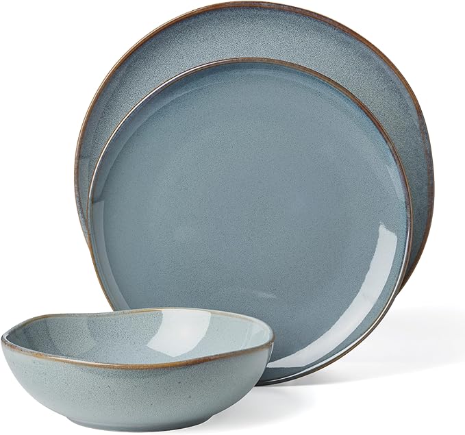 Oneida 899206 Organic Shades Blue 18-Piece Dinnerware Set Service For 6
