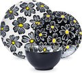 12-pieces Dinnerware Set Ceramic Dish Set Plates Sets Service for 4 Bowl Sets Stoneware Dinnerware Sets 12pcs Plate and Bowl Set for kitchen