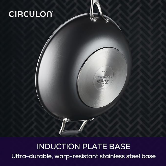 Circulon A1 Series with ScratchDefense Technology Nonstick Induction Stir Fry Pan 13.25 Inch Graphite