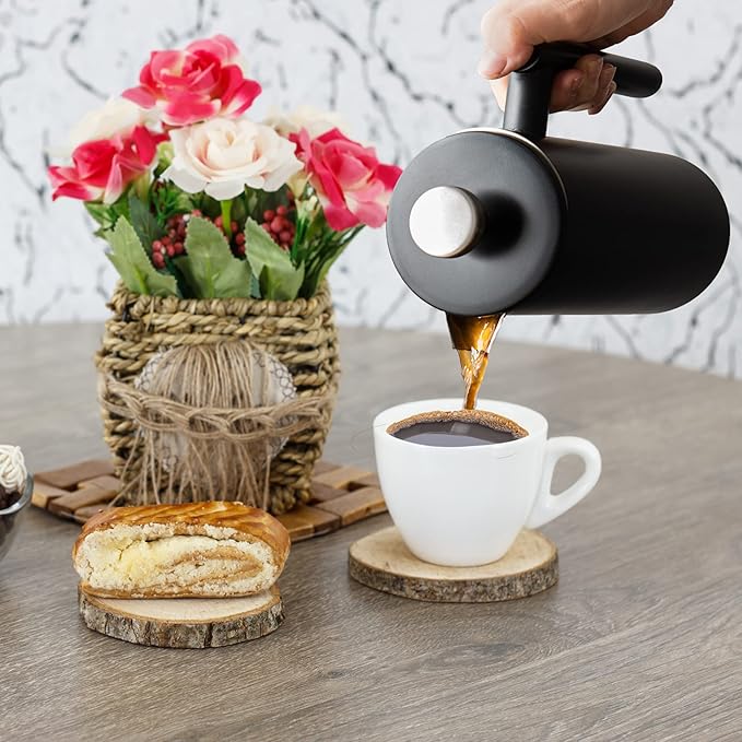 Mixpresso Black Stainless Steel French Press Coffee Maker 26 Oz 770 ml Double Wall Insulated French Press Stainless Steel Easy Clean Tea Brewer Easy Press Durable Metal Coffee Press